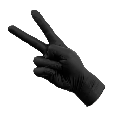 Derma² 3mil Black Exam Nitrile Gloves - 1 case of 2,000 gloves (200/box x 10)