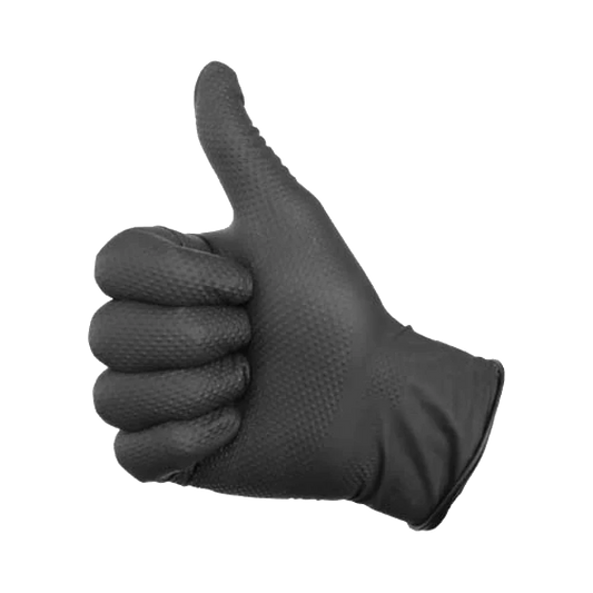 Diamond Textured 6mil Black Nitrile Gloves - 1 case of 1,000 gloves (100/box x 10)