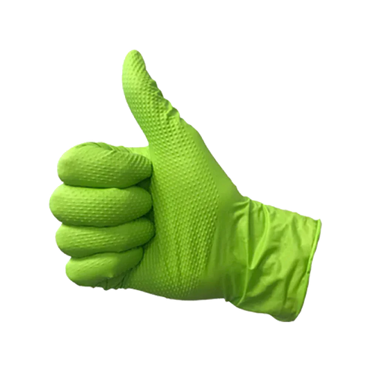 Diamond Textured 6mil Green Nitrile Gloves - 1 case of 1,000 gloves (100/box x 10)