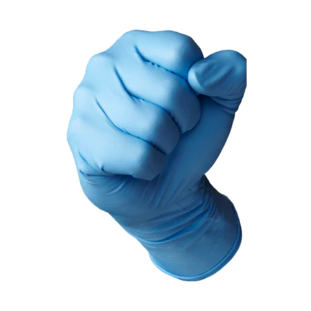 Double Tough 8mil Blue Nitrile Gloves, Extended Cuff - 1 case of 500 gloves (50/box x 10)