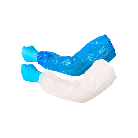 Disposable Blue Sleeve Protectors PE - 18" - 1 case of 1,000 sleeves (10/roll x 10/bag x 10)