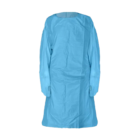 Disposable Blue CPE Gown with Thumbloop - 45x81" - 1 case of 200 gowns (8 poly bags of 25 pcs)