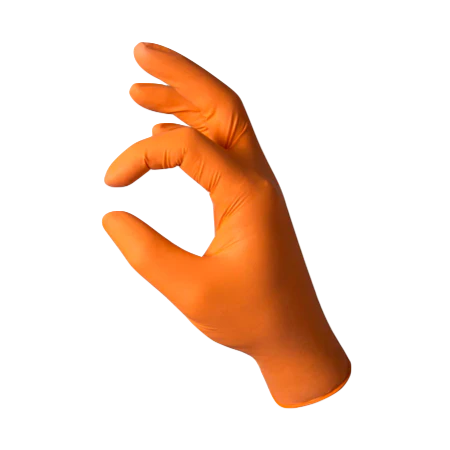 Visible 6mil Orange Nitrile Gloves - 1 case of 1,000 gloves (100/box x 10)