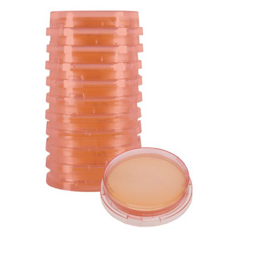 Tryptic Soy Agar TSA, IRRADIATED, Red Tinted, with Lecithin and Tween® 80, USP, Lok-Tight™, triple bagged, contact plate with friction lid and optional locking feature, PK10 plates