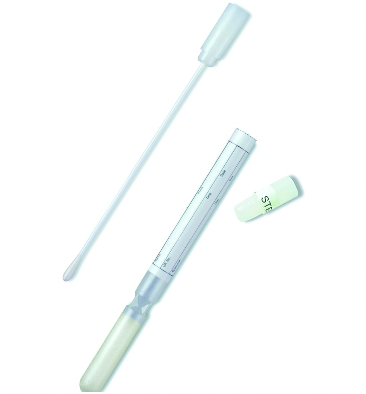 Hardy Diagnostics 4159BX – Sterile Dry Transport Swab, Plastic Shaft with Dacron Tip, Green Cap, 100 Swabs