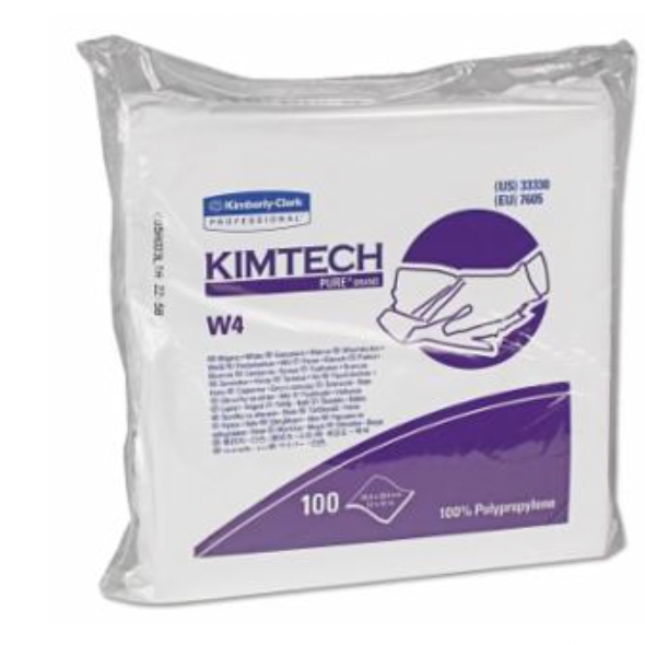 Non-Sterile, Kimtech Pure* W4 Critical Task Dry Wipers, White, 12in x 12in