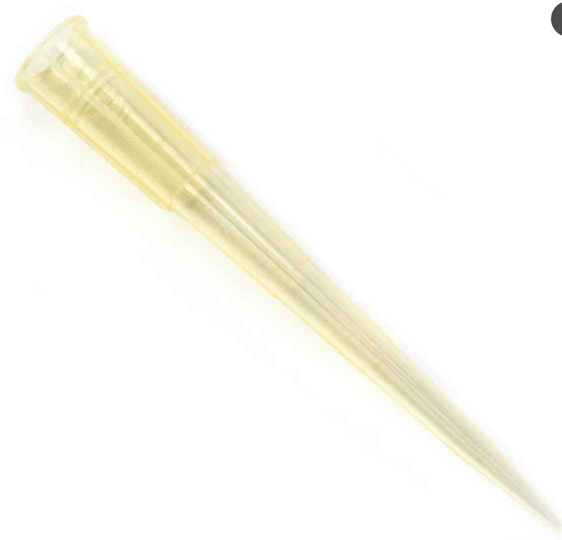 Non-Sterile, Bulk, Pipette Tips, 1–200µL, Universal, Yellow, (Bag of 1000)