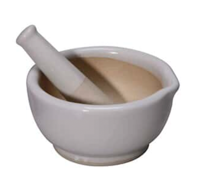 Porcelain Mortar & Pestle Set, Shallow Form
