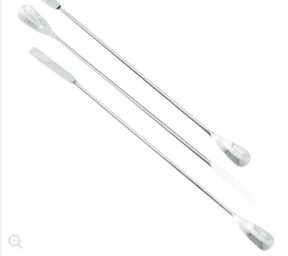 Cole-Parmer Nickel/SS Lab Spatulas with 1.13" Spoon x 1.63" Flat Blunt Ends; 3/PK