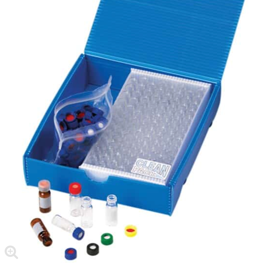 HPLC Smart Pack Vial and Septa Kit, 2 mL Glass Vials, 11 mm Rubber/PTFE Septa; 100/Pk