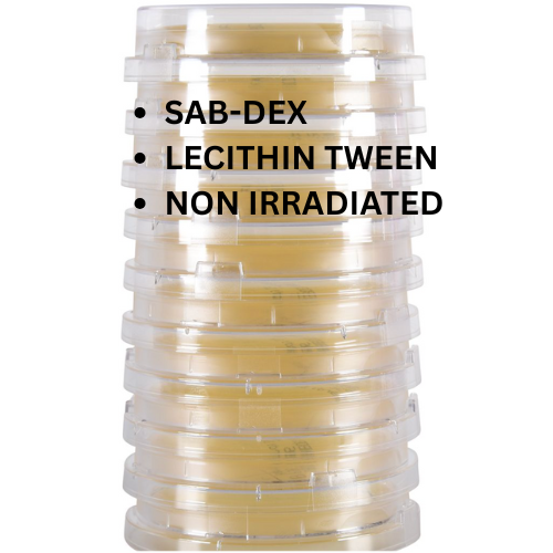 Hardy Diagnostics P49 Contact Plate – Sabouraud Dextrose Agar (SabDex) w/ Lecithin & Tween 80, (Fungal Monitoring After Disinfection), Non-Irradiated , USP 797, 10 Plates