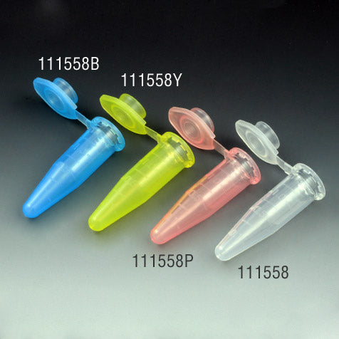 Microcentrifuge Tube, 1.5mL, PP, Attached Snap Cap, Graduated, Yellow, 1000 tubes