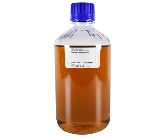 Tryptic Soy Broth (TSB), USP, 1000mL Fill, Polycarbonate Bottle, 10 per package