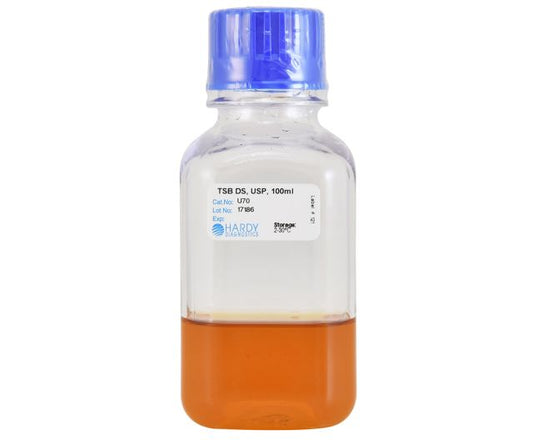 Tryptic Soy Broth (TSB), USP, Double Strength, 100ml Fill, Polycarbonate Bottle, 12 per package