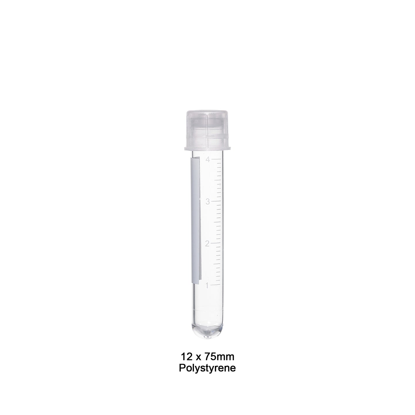 Tube, 5mL, 12 x 75mm PS w/cap, 125/bag, sterile, 1000/cs