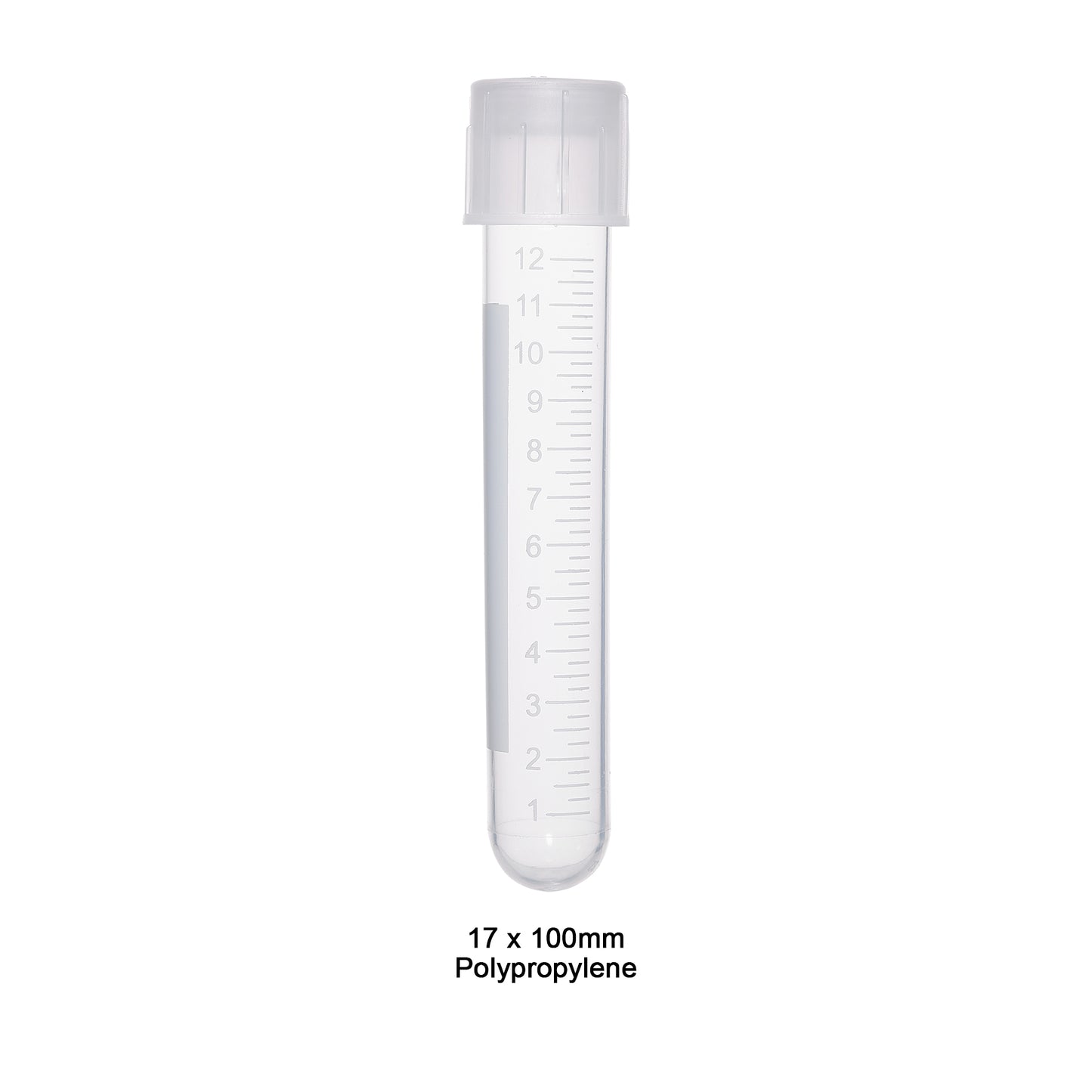 Tube, 14mL, 17 x 100mm PP w/cap, 25/bag, sterile, 1000/cs