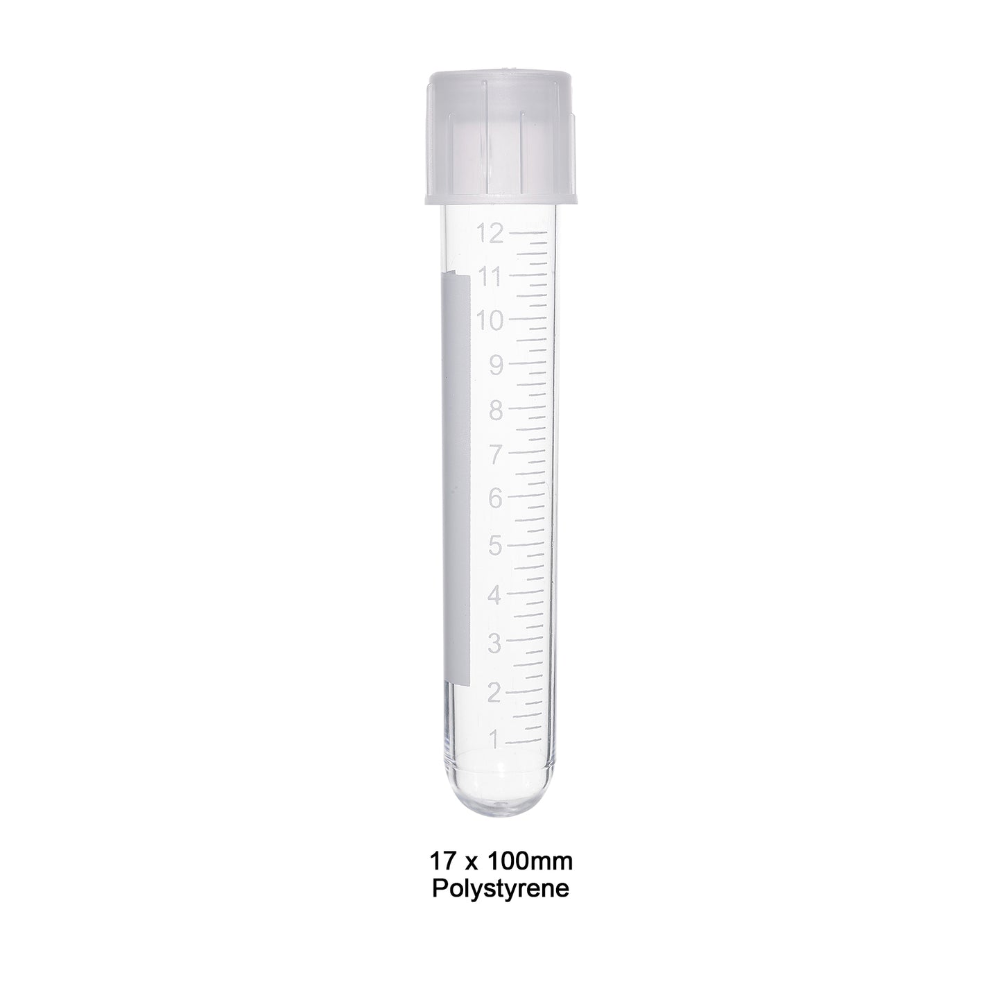 Tube, 14mL, 17 x 100mm PS, w/cap, 1/sterile peel, 500/cs