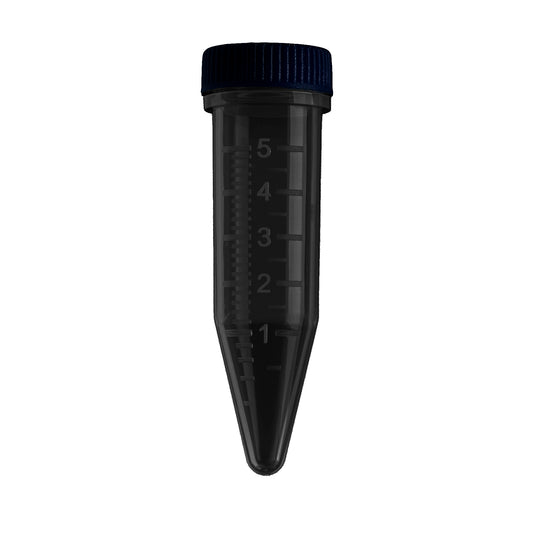 5mL Screw-cap MacroTube®, sterile,  w/ attached screw caps in foam racks, Opaque Black, 500/cs