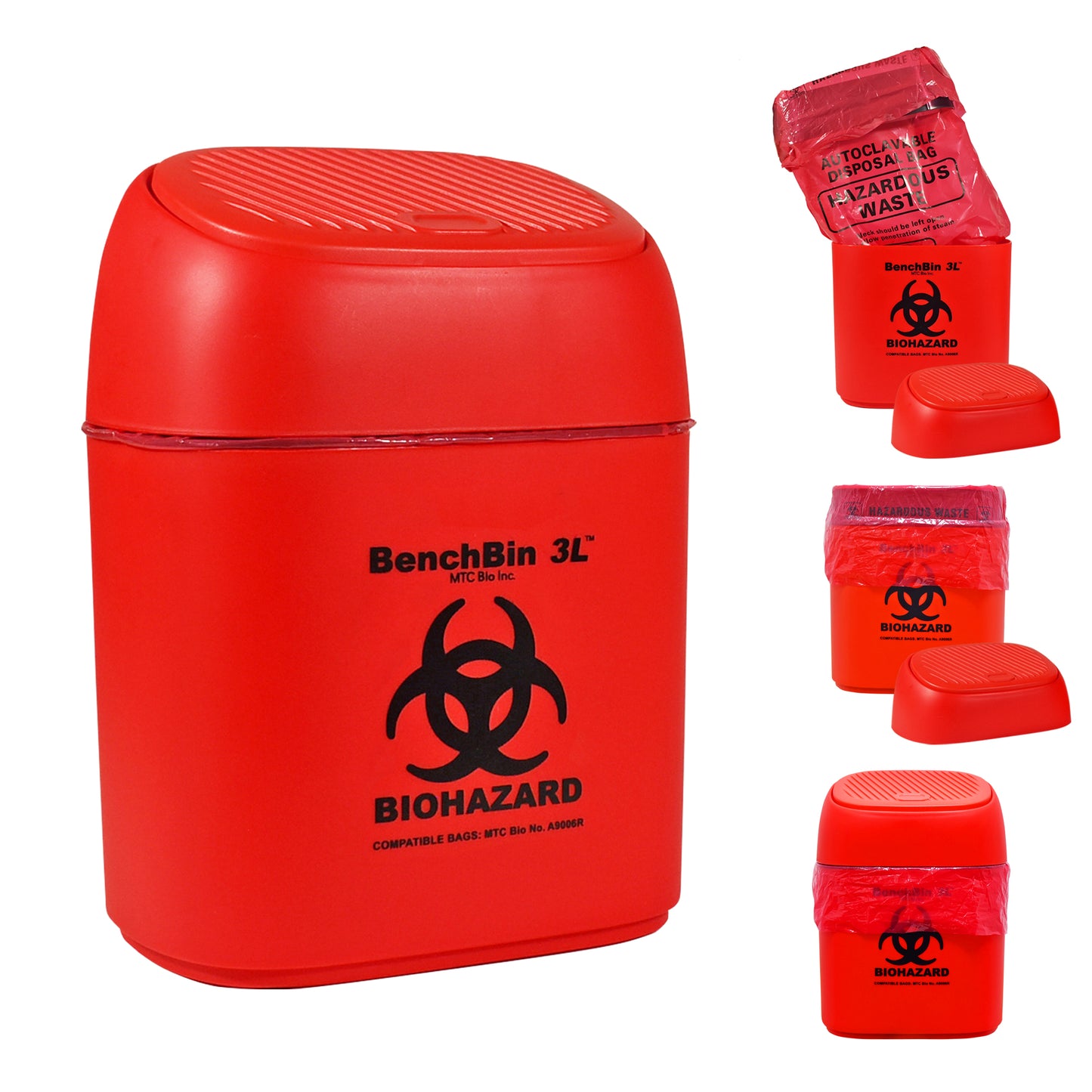 BenchBin™3L Benchtop Biohazard Bin