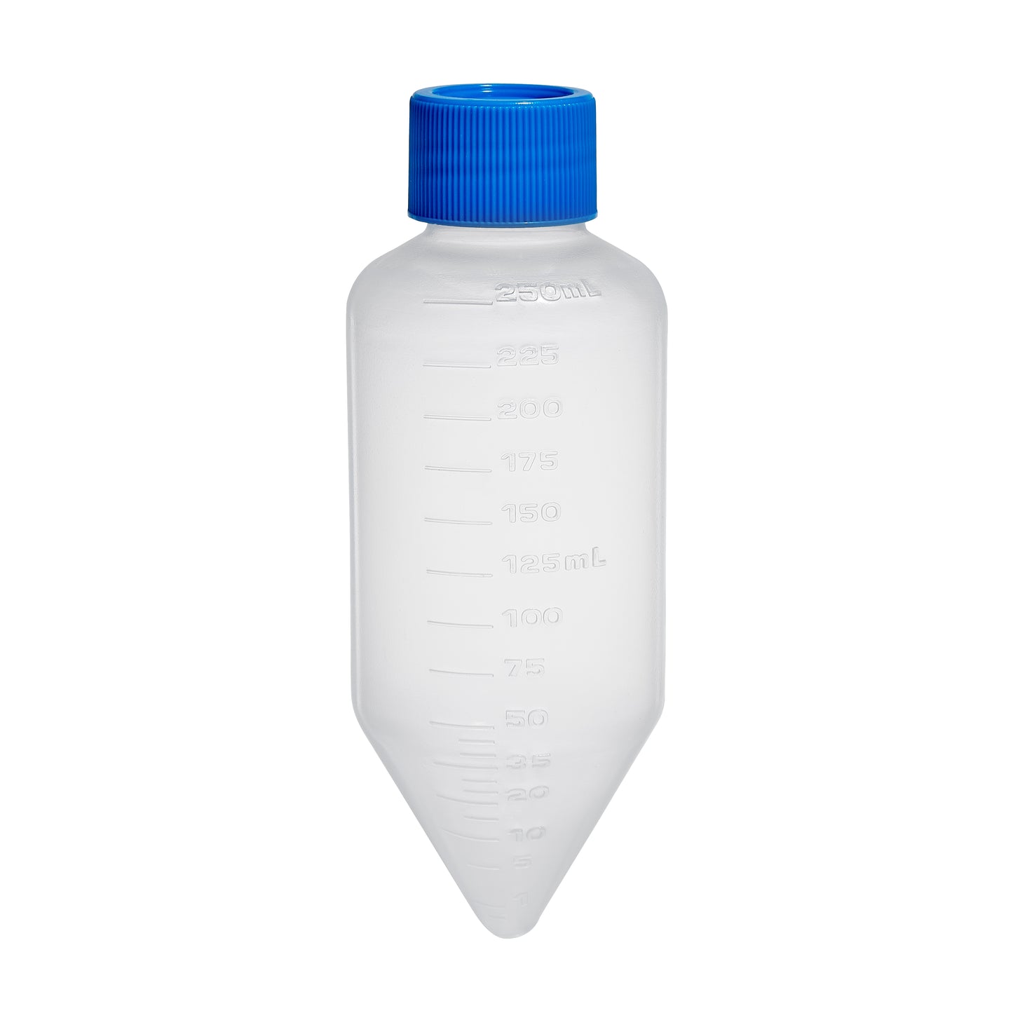 Centrifuge Tube, 250mL, PP, sterile, with screw-cap, includes one 6-position tube rack, 14 bags of 5 tubes, 70/cs