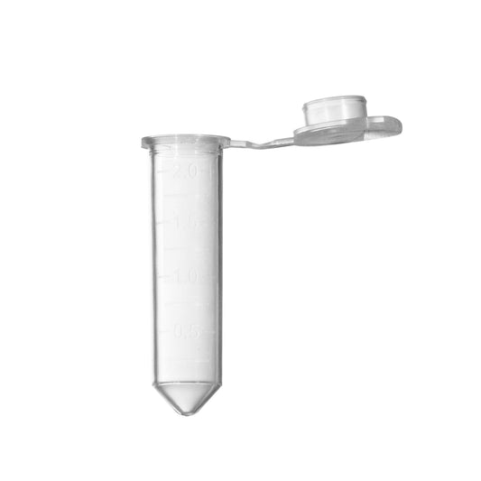 Microtube w/ cap, 2.0mL, clear, sterile, w/ self-standing bag & Stop-Pops™, 500/pk