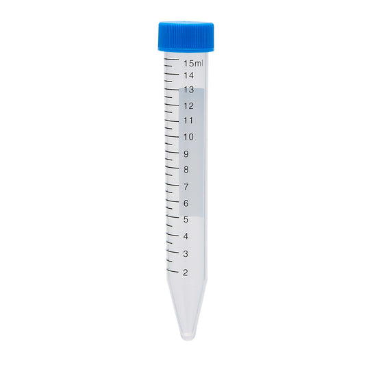 Centrifuge Tube, 15mL, conical, PP,  flat screw cap, non-sterile, bulk bag, 500/cs