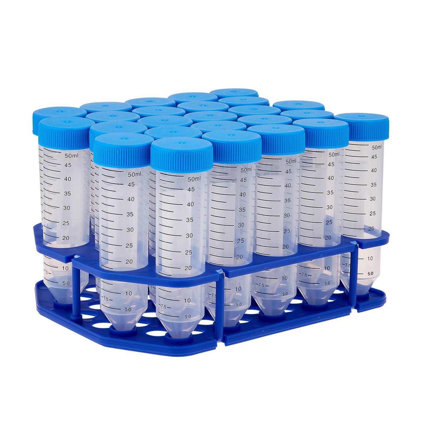 Centrifuge Tube, 50mL, conical, PP, sterile, flat screw cap,20 eco-plastic rack of 25 tubes, 500/cs