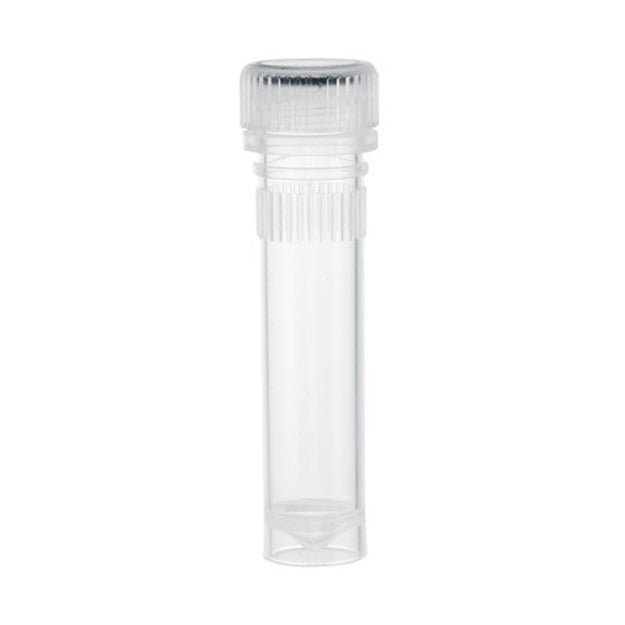 Screw Cap Microtube, 2.0mL, no printing (no graduations/marking area), sterile w/ O-ring and attached natural color cap, self-standing, 50/bag, 1000/cs