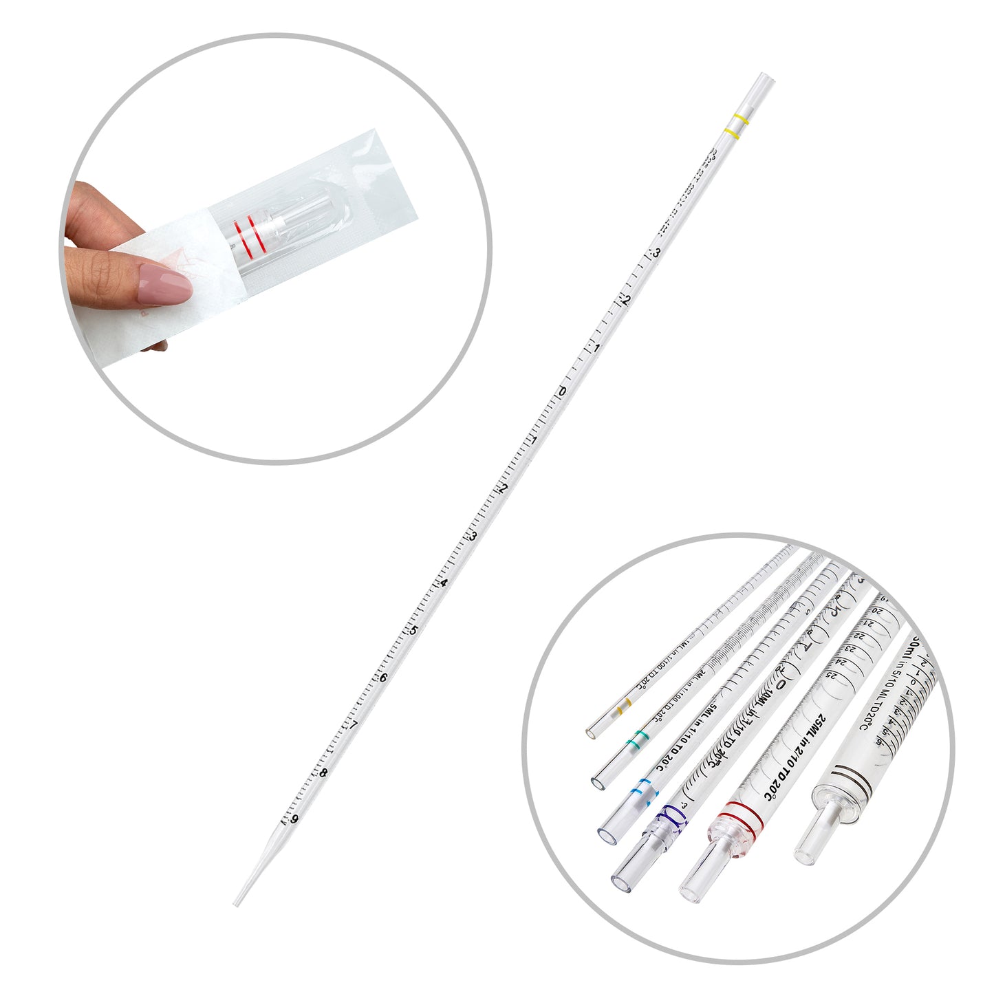 Serological Pipettes, 1mL, sterile, yellow coded, graduated,  individually wrapped, 500/cs