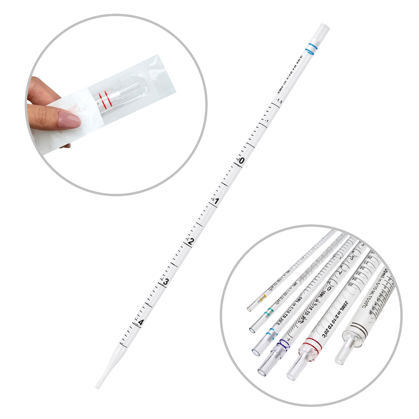 Serological Pipettes, 5mL, sterile, blue coded, graduated, individually wrapped, 200/cs