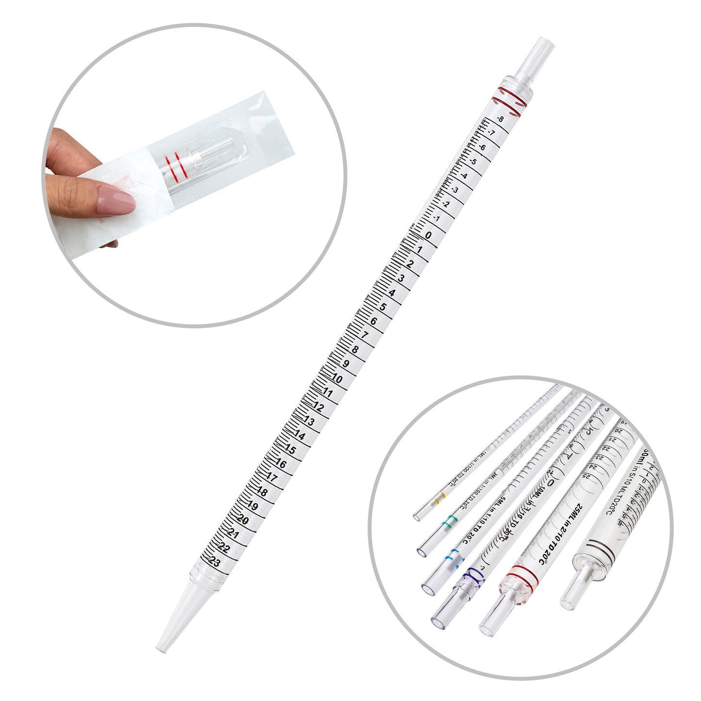 Serological Pipettes, 25mL, sterile, red coded, graduated, individually wrapped, 150/cs