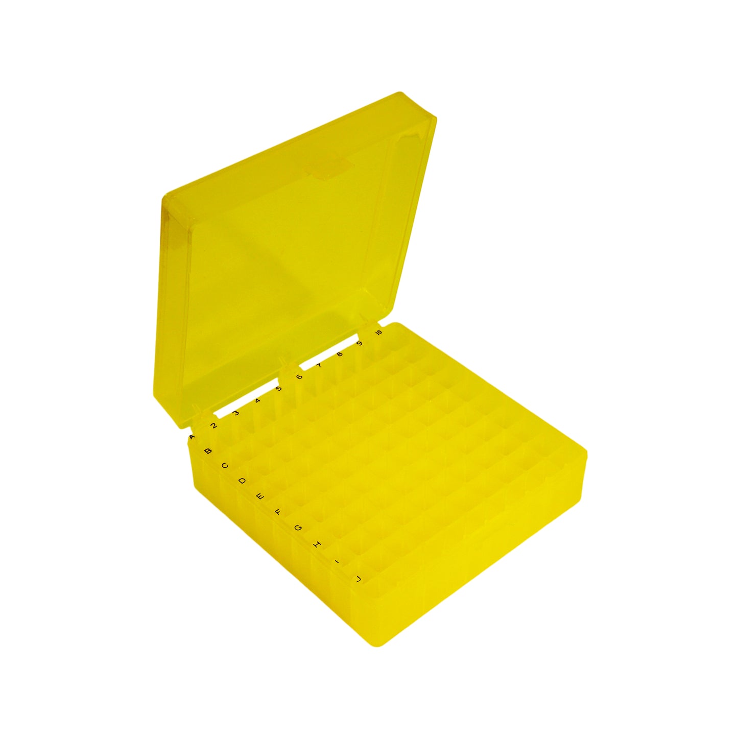 Storage Box, hinged lid, 100 x 1.5mL, Yellow, 5/pk