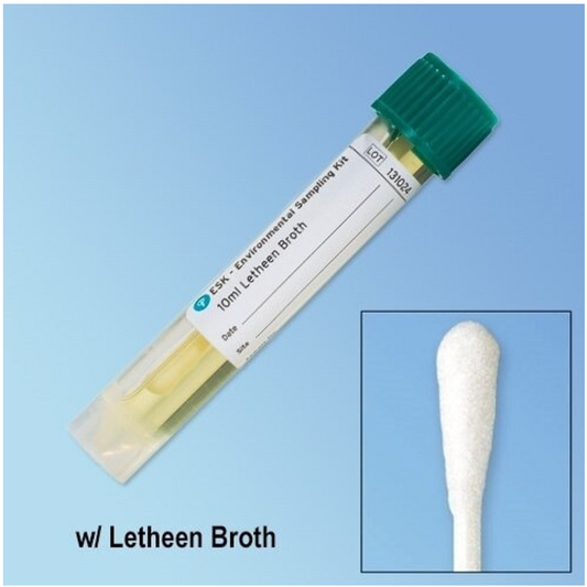 ESK® Environmental Sampling Swab Kit, Letheen Broth, Sterile, Polystyrene Handle, Polyester Tip, 4ml, 50 Swabs