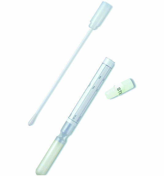 Hardy Diagnostics 4159BX – Sterile Dry Transport Swab, Plastic Shaft with Dacron Tip, Green Cap, 100 Swabs