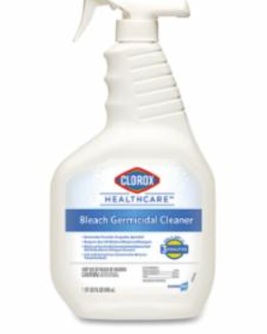 Clorox Healthcare Bleach Germicidal Cleaner, 32 oz, Spray Bottle, Unscented, 6 EA