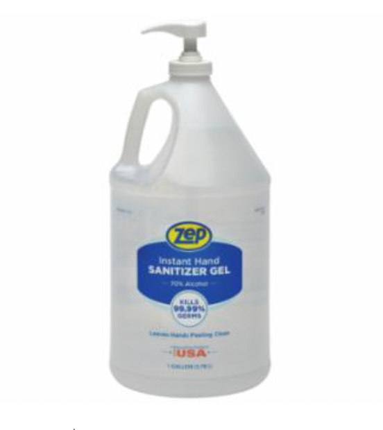 Instant Hand Sanitizer 70% Alcohol Gel, 1 gal, Light/Clean Scent, with Pump, 4 gal per case