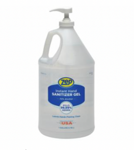 Instant Hand Sanitizer 70% Alcohol Gel, 1 gal, Light/Clean Scent, with Pump, 4 gal per case
