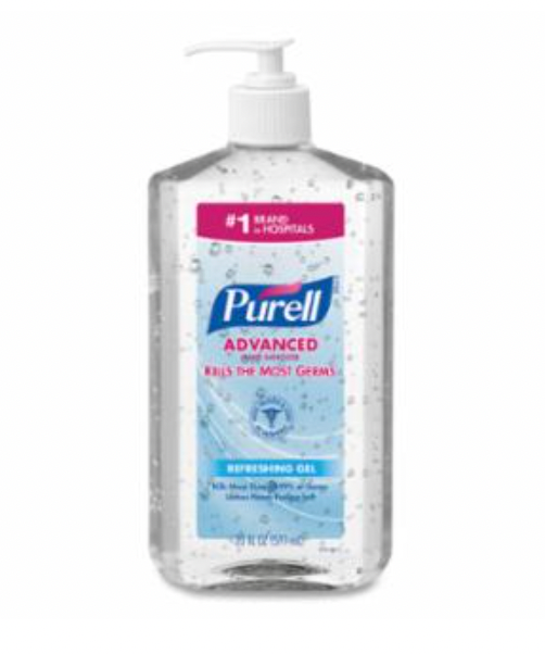 Advanced Hand Sanitizer Gel, Table Top Pump Bottle, 20 fl oz, Citrus, Case of 12