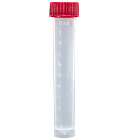Non-Sterile 10mL Transport Tube Cap, PP, Self-Standing, Conical Bottom (Case of 1000), Choose Cap Color