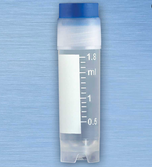 Sterile 2mL Cryo Vials, External Thread, Attached Screw Cap (Case of 500), Choose Cap Color