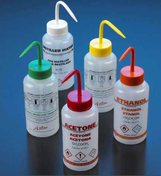 GHS-Labeled LDPE Wash Bottles, 500 mL