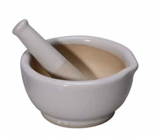 Porcelain Mortar & Pestle Set, Shallow Form