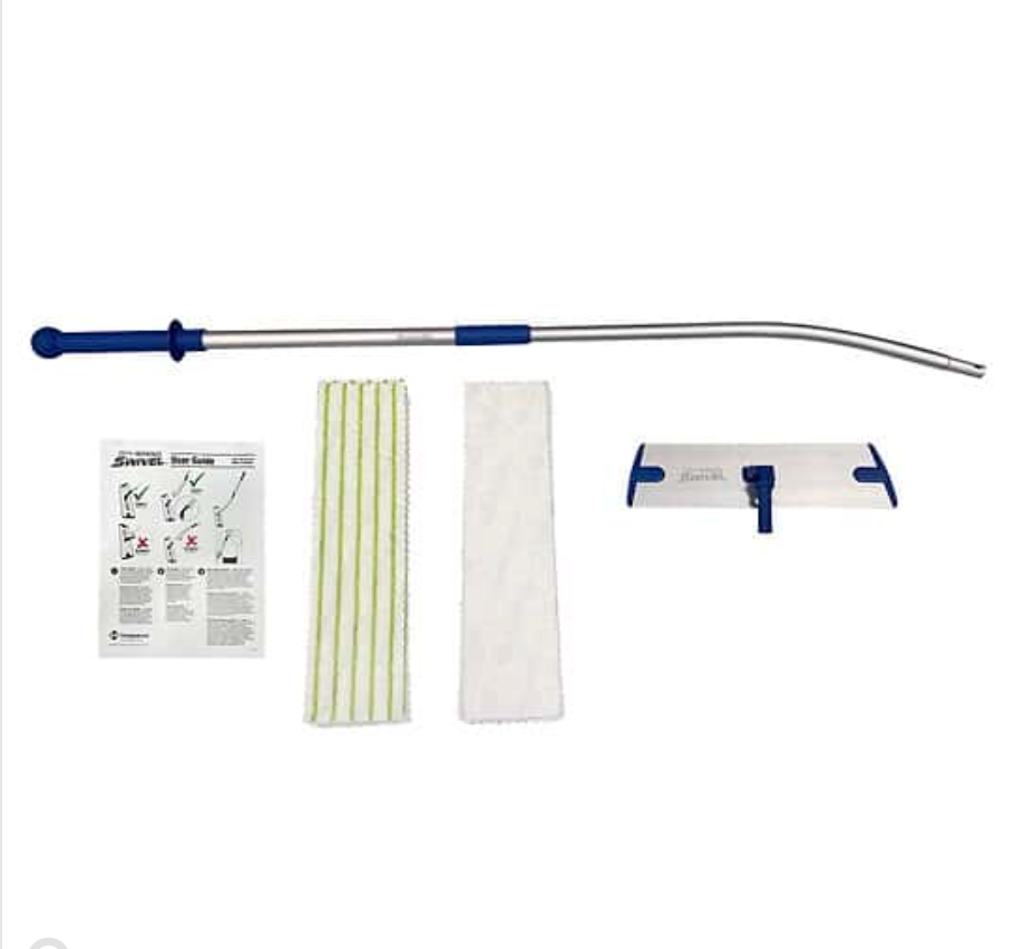High-Tech Conversions Sphergo Swivel® Mopping Kit with Extension Pole, Base, and Disposible Cleaning Pads