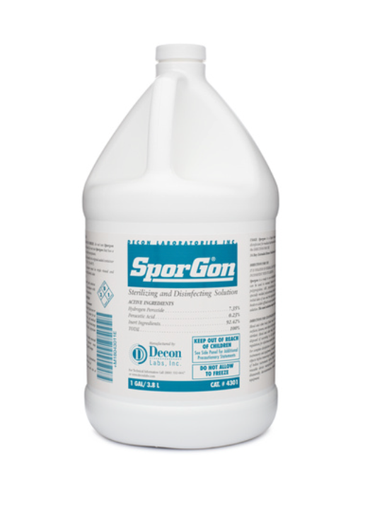 SporGon® High-Level Disinfectant | Peracetic Acid / H₂O₂ | USP <795>/<797>/<800> | Ready-to-Use.  4 x 1 gallon