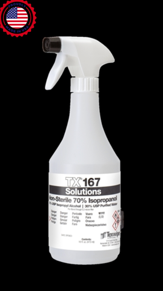 Texwipe® Non-Sterile 70% Isopropyl Alcohol (IPA), USP Grade | USP <795>/<797>/<800>
