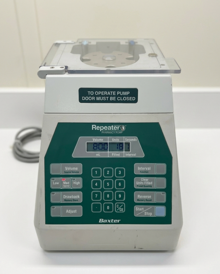 Pre-Owned Baxter Healthcare Baxa Repeater Pump, Benchtop Fluid Dispenser, Pharmacy Compounding, Fully Tested