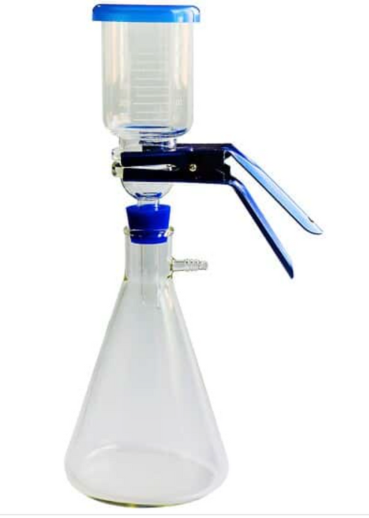 Cole-Parmer Glass Filtration Assembly with 1000 mL Flask, 47 mm Diameter, 300 mL; Stopper with 9/16" Diameter Hole