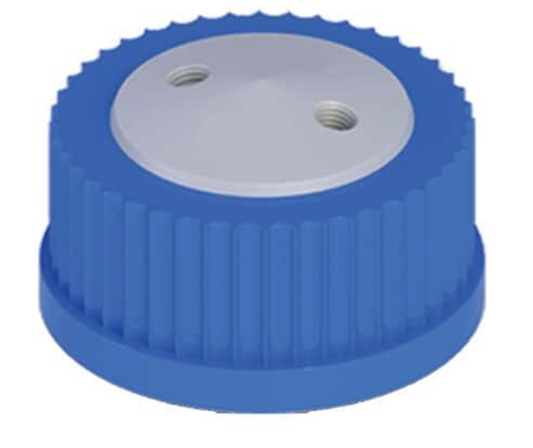 VapLock™ Solvent Delivery Cap, two 1/4"-28 ports, GL45; 1/ea