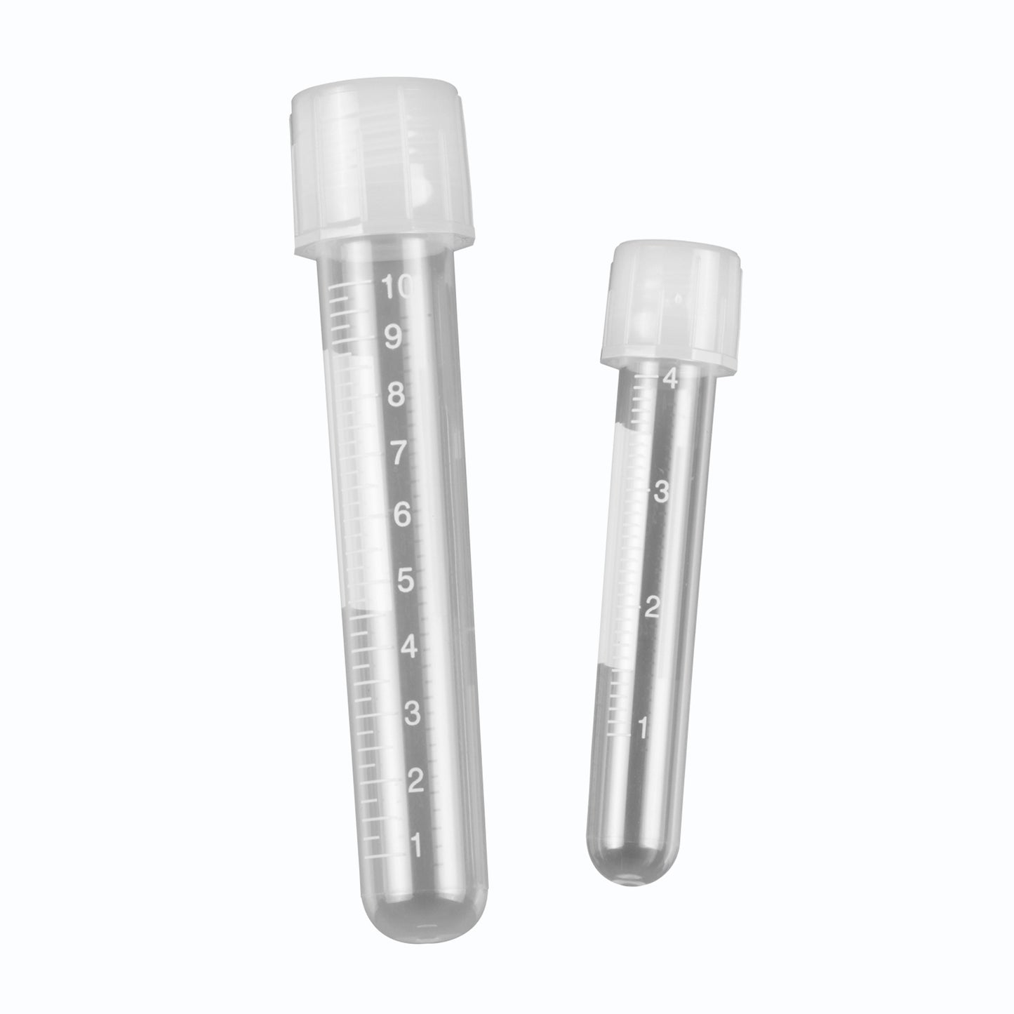 Culture Tube, 5mL, 12 x 75mm, PP,  w/ attached 2-position screw-cap, printed graduations, sterile, 20 bags of 25 tubes, 500/case