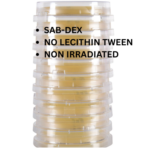 Hardy Diagnostics P36 Contact Plate – Sabouraud Dextrose Agar (SabDex), Non-Irradiated, (No Neutralizers), USP 797, 10 Plates